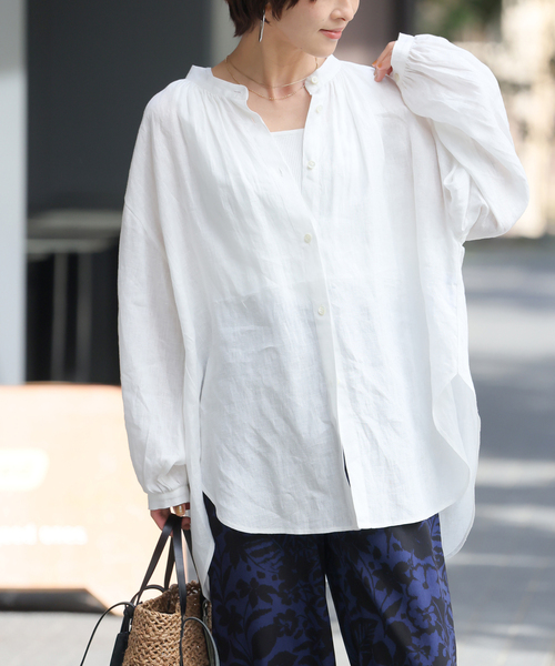 JOURNAL STANDARD - Lyta ギャザーブラウス JOURNAL STANDARD relume ブラウス シャツ カラーリネンギャザー