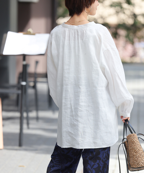 JOURNAL STANDARD relume ブラウス シャツ カラーリネンギャザー