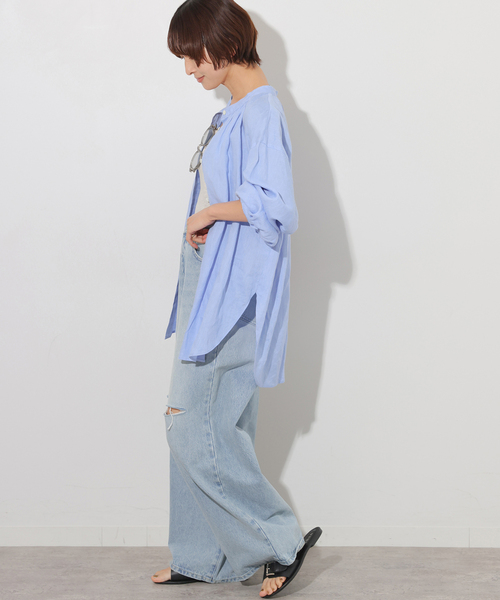 oval リネンギャザーブラウス JOURNAL STANDARD relume ブラウス シャツ カラーリネンギャザー