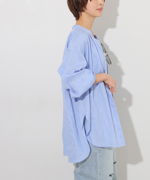 JOURNAL STANDARD relume ブラウス シャツ カラーリネンギャザー