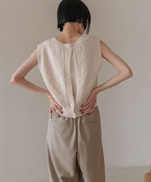 ニット セーター 2WAYスリットヘムスラブニット レディース PUBLIC TOKYO ニット セーター ショートヘムモヘアタックニット