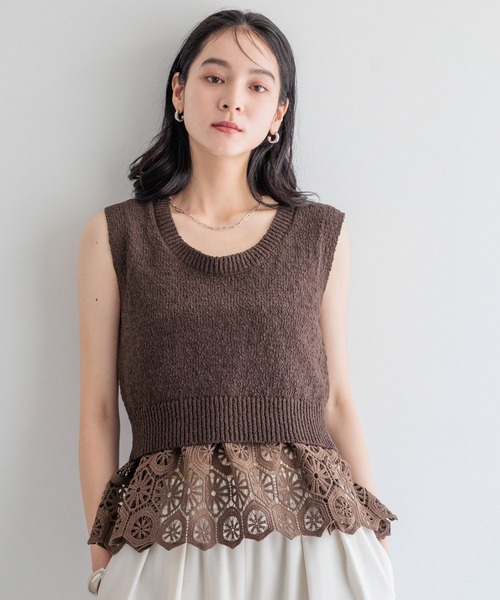 ニット セーター 「HERITANOVUM」バッククロスボーダーニット レディース LE CERCLE par rope' ニット セーター バックリボン2WAY