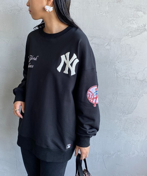 「MLB」 スウェットカットソー X-LARGE ブラック レディース
