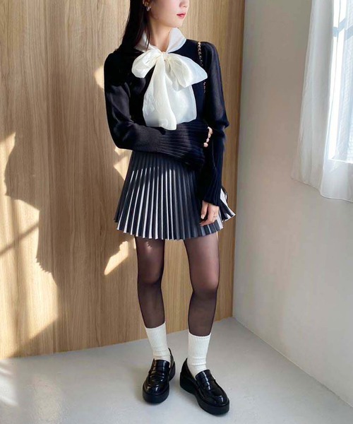 「BLACKUP」 長袖ニット ONESIZE ネイビー レディース BLACKUP 「BLACKUP」 長袖ニット ONESIZE ネイビー レディース