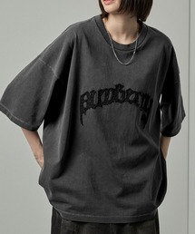 tシャツ 「Alfred Alex」ヴィンテージ加工ピグメントロゴパッチTシャツ