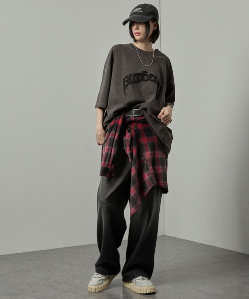 ちゃんみな　Tシャツ　Lサイズ　ヴィンテージ加工のピグメントボディ RED CAP GIRL tシャツ 「RED GIRL」25SS レトロ ヴィンテージ