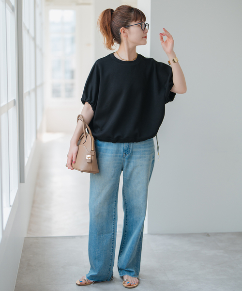新品♡スピックアンドスパン　天笠ルーズプルオーバー　Tシャツ　トップス 追加》シアーボートネックプルオーバー（Tシャツ/カットソー