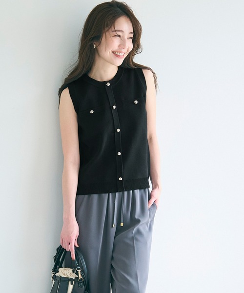 ラコステ　ニットプルオーバー(ノースリーブ) LACOSTE/キャミニットプルオーバー(ニット)｜トップス｜SNIDEL