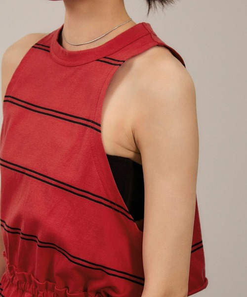 クリンクルクリンクルクリンクル border back slit dress crinkle ワンピース 「crinkle crinkle（クリンクルクリンクル
