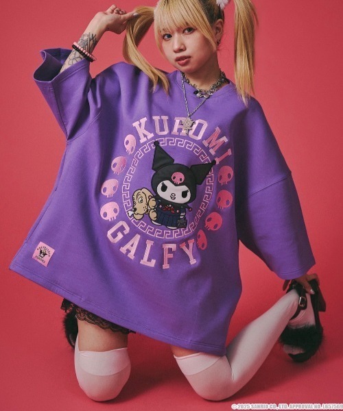 tシャツ 「GALFY×KUROMI」みんな大好きボンディングBIG TEE レディース メンズ