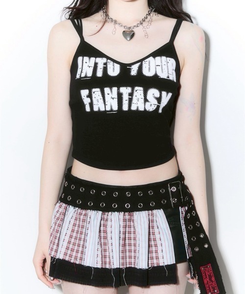 キャミソール 「CHERRYQUIRI」lettering crop sleevless / 「チェリーキュリー」レタリングクロップキャミソール