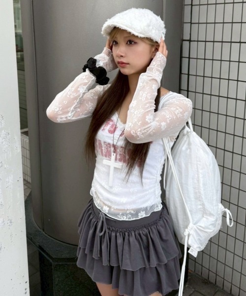 CHERRYQUIRI キャミソール 「CHERRYQUIRI」lettering crop sleevless