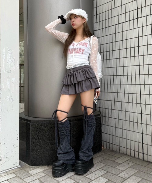 CHERRYQUIRI キャミソール 「CHERRYQUIRI」lettering crop sleevless