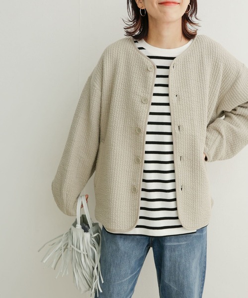 URBAN RESEARCH DOORS 新品未使用ノーカラージャケットベージュ URBAN RESEARCH DOORS 「URBAN DOORS」 ノーカラージャケット 1