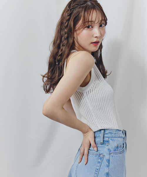ニット セーター 「THINK BEAUTY」「麻亜里さんコラボ」スパンコールアメスリニット レディース