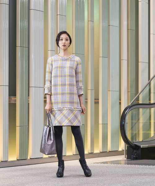 「EPOCA THE SHOP」 7分袖ワンピース 40 レッド系その他2 レディース_画像2