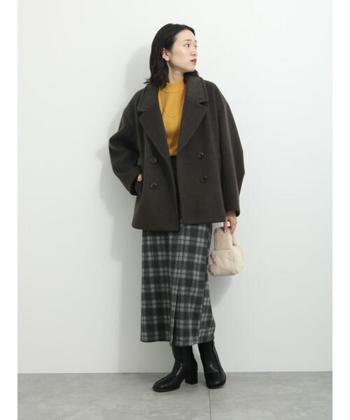 「Samansa Mos2 blue」 ピーコート F ベージュ レディース_画像4