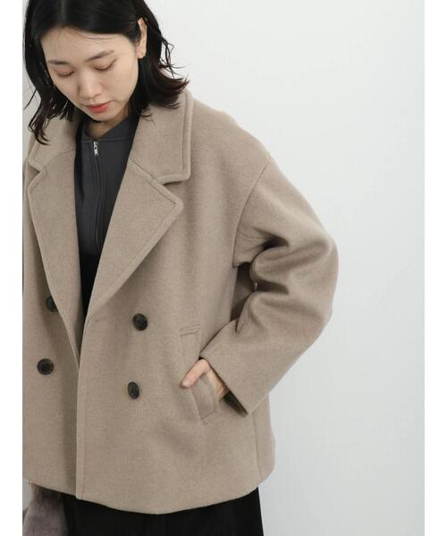 「Samansa Mos2 blue」 ピーコート F ベージュ レディース_画像9