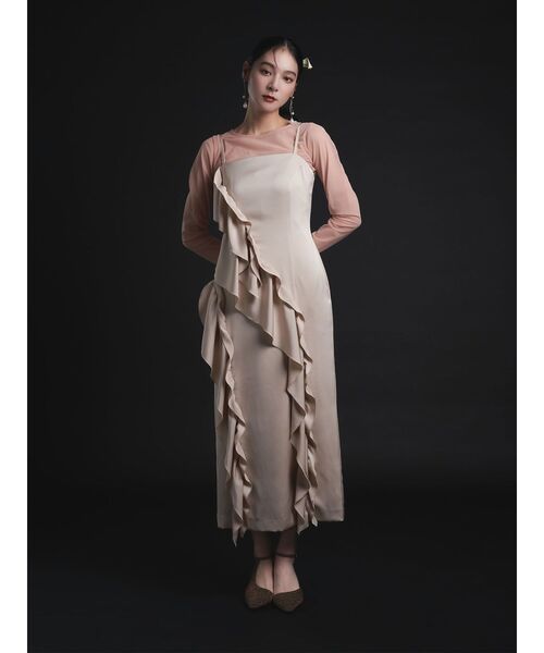 【完売品】LADYアシンメトリーフリルドレス LAGUNAMOON ドレス LADYアシンメトリーフリルキャミドレス