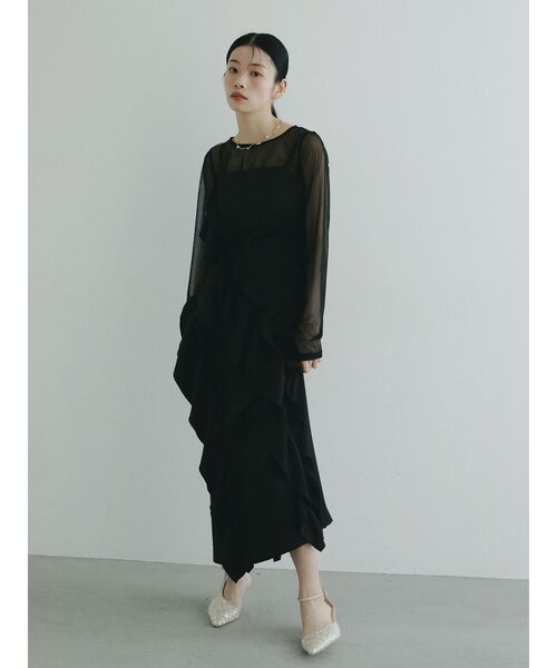 LAGUNAMOON ドレス LADYアシンメトリーフリルキャミドレス