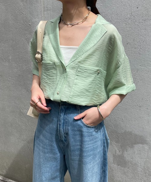 「COLLAGE GALLARDAGALANTE」 半袖シャツ FREE グリーン レディース