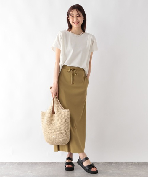 「GLOBAL WORK」 半袖カットソー MEDIUM モカ レディース