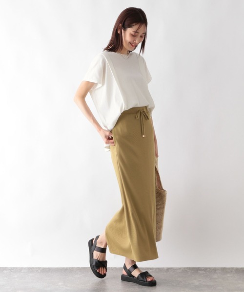 「GLOBAL WORK」 半袖カットソー MEDIUM モカ レディース
