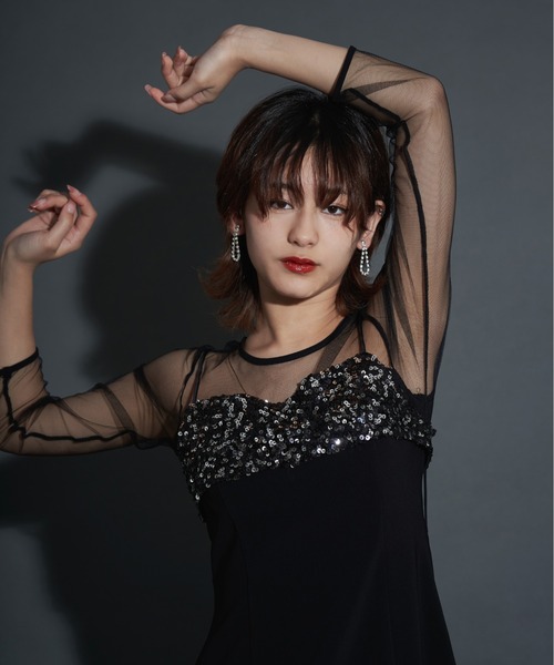 My shawty（マイシャウティー） ドレス 2way glitter bustier dress