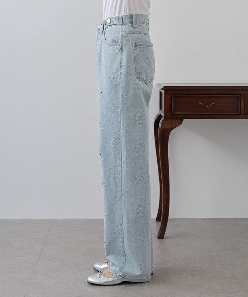 「BLUEEAST」 加工デニムパンツ LARGE ネイビー レディース