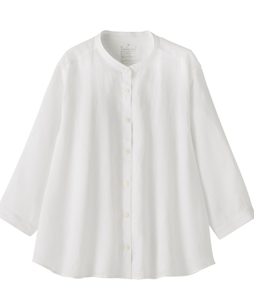 「無印良品」 7分袖ブラウス X-LARGE ブラウン レディース