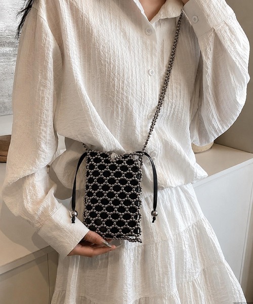 Mignonjour ショルダーバッグ バッグ Mignonjour/パールビーズミニ