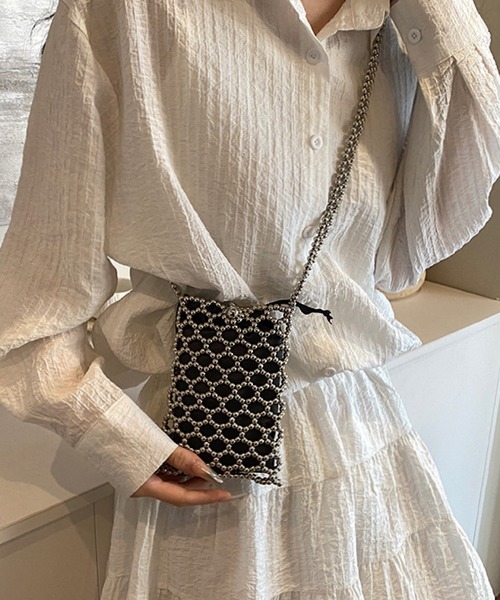 Mignonjour ショルダーバッグ バッグ Mignonjour/パールビーズミニ