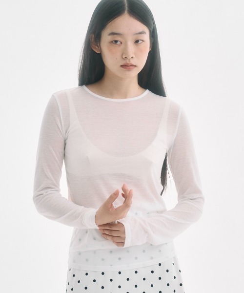 FEKETE（フェケテ） tシャツ sheer long sleeve tee / シアーロンT