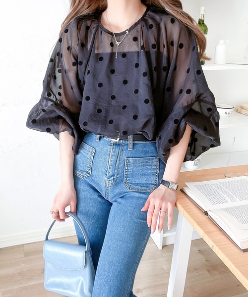 「classicalelf」 7分袖ブラウス LARGE ブラック レディース