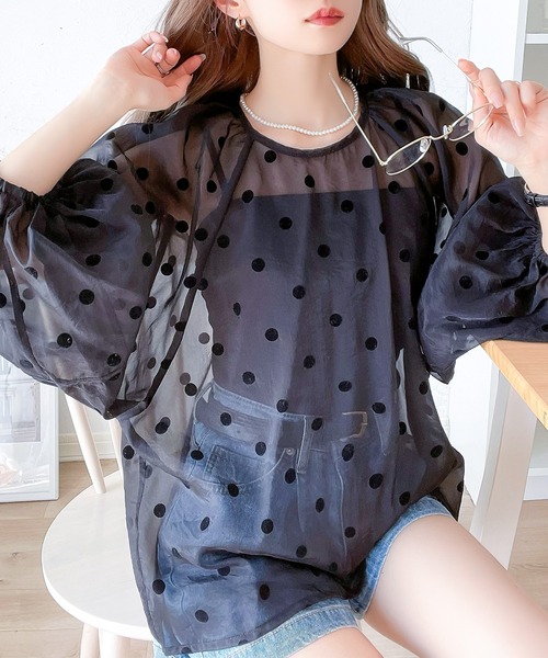 「classicalelf」 7分袖ブラウス LARGE ブラック レディース