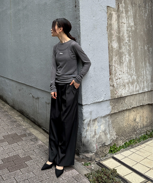 「feepur」 長袖カットソー MEDIUM オフホワイト レディース
