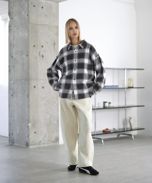 ROCHEM（ローシェン） シャツ ヴィンテージ加工アソートオンブレ