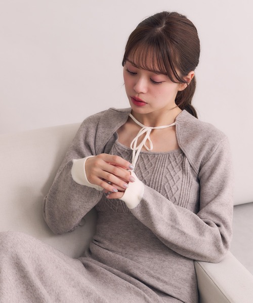 fupel ワンピース hooded cable knit onepiece / フード付きケーブル