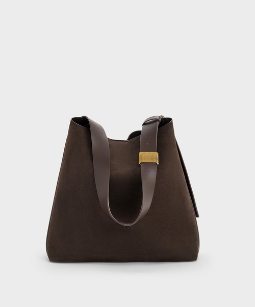 CHARLES & KEITH Edna エドナ スエードホーボーバッグ CHARLES ＆ KEITH（チャールズ&キース） ショルダーバッグ バッグ Edna