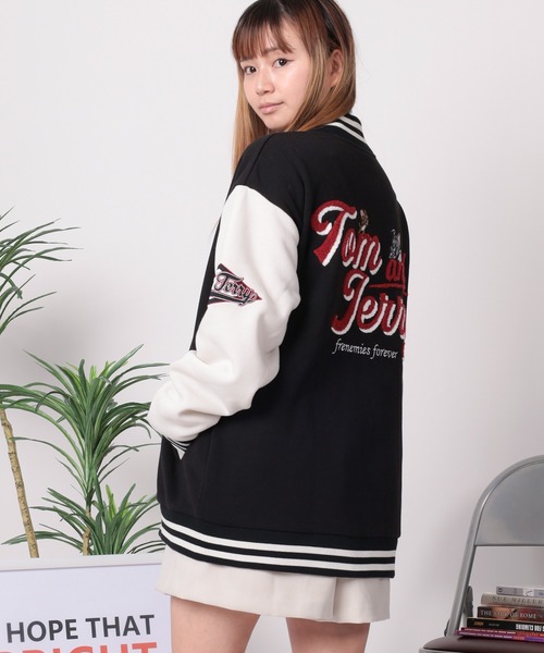 スタジャン 「71」「TOM＆JERRY/トムとジェリー」裏起毛 サガラ刺繍