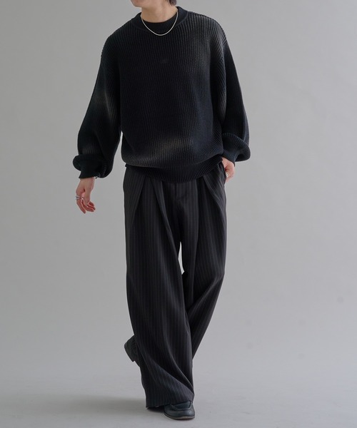 epnok セーター ニット アブストラクトフェード畔編みニット メンズ