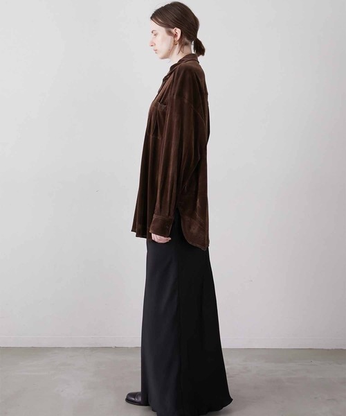 LA PEAU DE GEM　velour shirt la peau de gem（ラポドゥジェム） ブラウス シャツ 「LA PEAU DE GEM