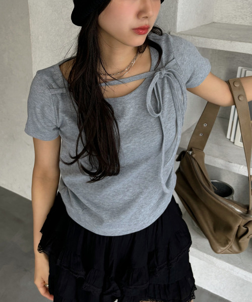 「Ada.」 半袖カットソー FREE ネイビー レディース_画像5