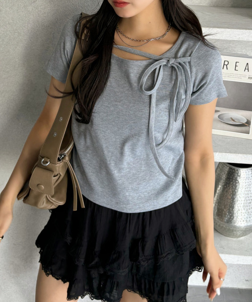 「Ada.」 半袖カットソー FREE ネイビー レディース_画像7