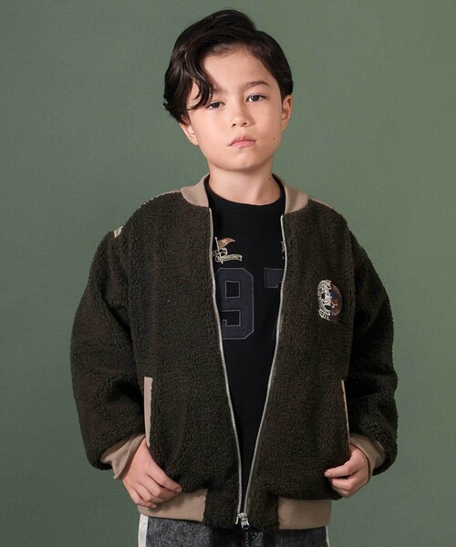 nexchic ma1 ma-1 ボアxタフタ切り替えMA-1(110~150cm) キッズ 子供服