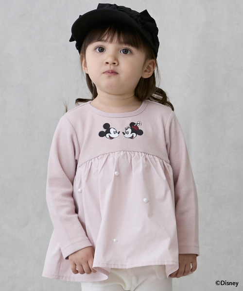 petit main tシャツ 「Disney」「リンク」ドッキング長袖チュニック