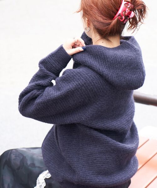 PULP/417EDIFICE パーカー PULP / モヘヤブレンドニット ジップアップ