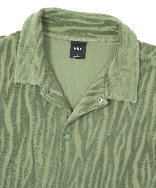 HUF 大麻　半袖シャツ　総柄　XLサイズ HUF（ハフ） 半袖シャツ LARGE セージグリーン メンズ : ZOZOTOWN