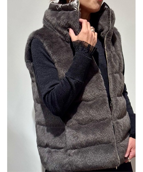 極美品　HERNO ヘルノ コンビネーション フーデッド ライトダウンベスト HERNO ヘルノ コンビネーション フーデッド ライトダウンベスト 【国内