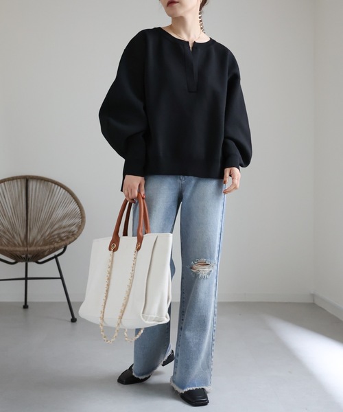 「ap retro」 長袖ニット FREE アイボリー レディース_画像3